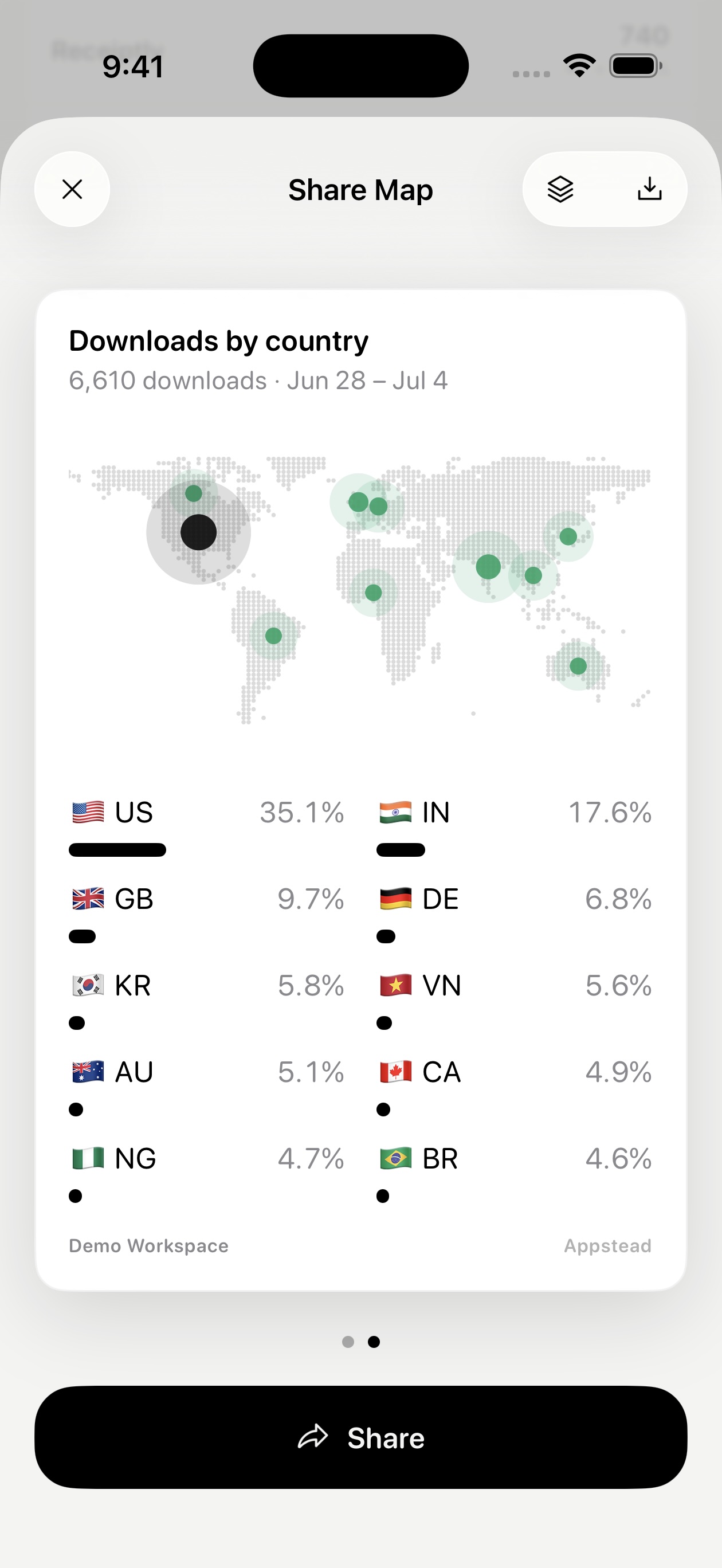 Downloads map