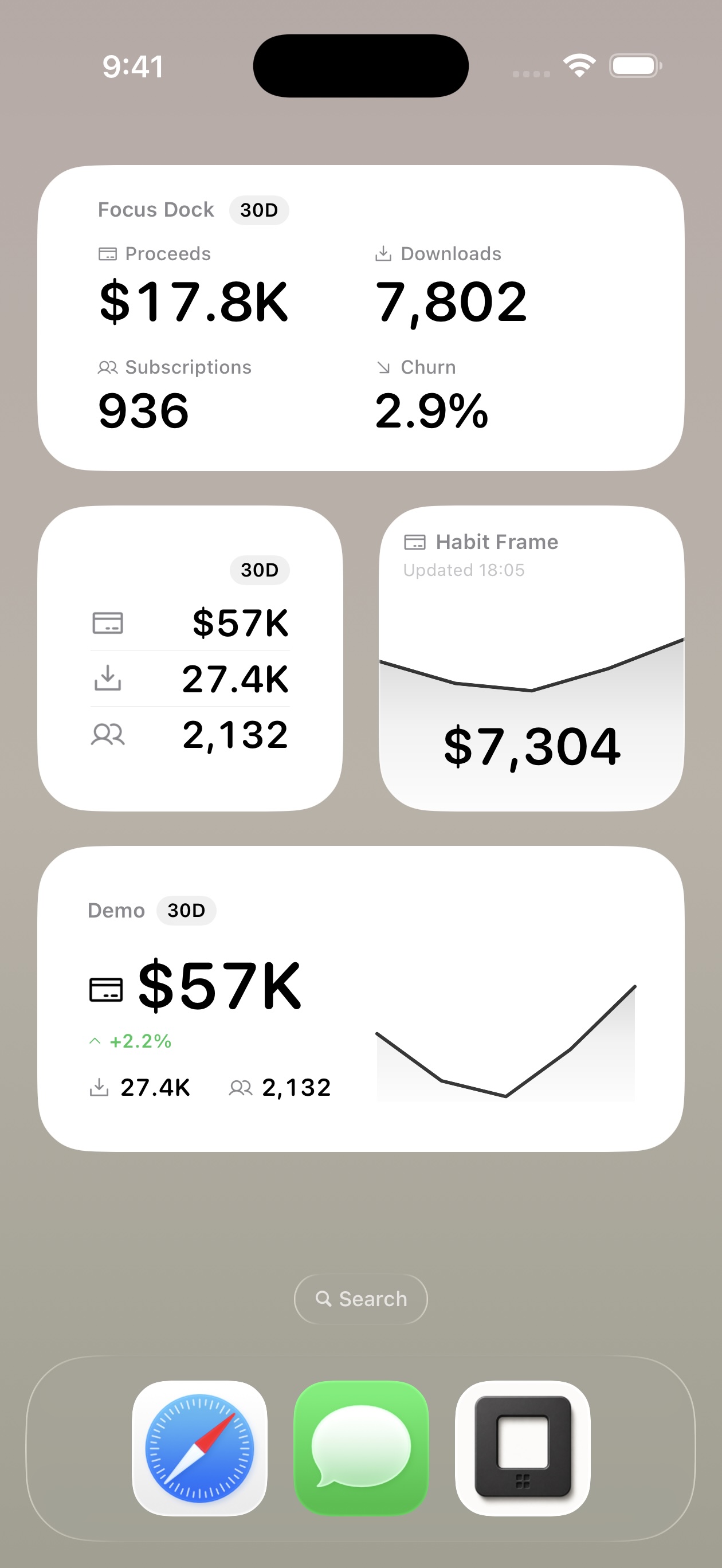 Home screen widgets