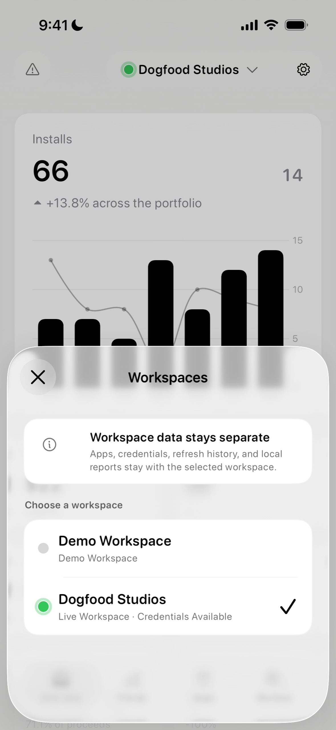 Workspace switcher